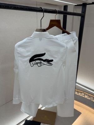 Lacost White Imported Pant Shirt Super Premium Combo F3872-W2