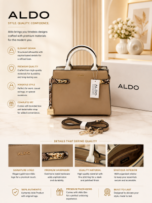 ALDDO BAELI TOP HANDLE PREMIUM HAND BAG WITH OG BOX