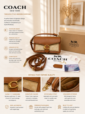 COACCH TABBY BROWN PREMIUM SHOULDER BAG WITH OG BOX