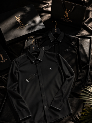 YSL BLACK PREMIUM IMPORTED LINEN SHIRT