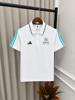 Adida X Mercedes White Store Article Premium Polo T-Shirt(1347)