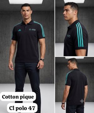 Adida X Mercedes Black Store Article Premium Polo T-Shirt(1348)