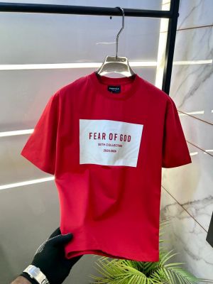 Essential Fear Of God Red Premium Round Neck T-shirt F3605-RE