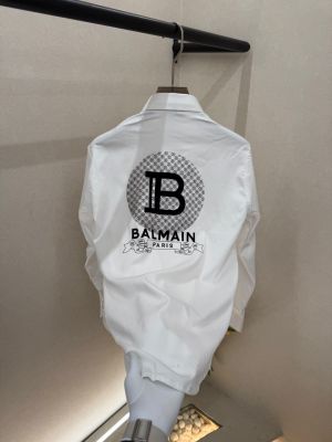 Balmai Paris Back Print Premium White Shirt With Brand Box Packing And Carry Bag F3507-WH