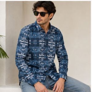 CHROME HEARTS PREMIUM BLUE GRAFFITI SHIRT