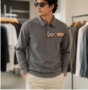 BURBERRRY GREY PREMIUM IMPORTED TSHIRT