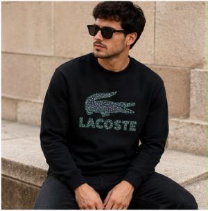 LACOSSTE PREMIUM BLACK GREEN PREMIUM SWEATSHIRT