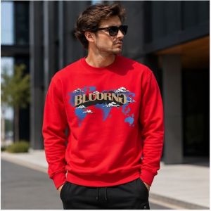 BLUORNG PREMIUM RED PRINTED SWEATSHIRT