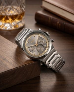 Boss Candor Chronograph Silver-Grey-Gold