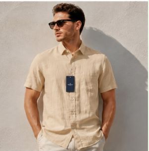 HACKKET PREMIUM BEIGE HALF SLEEVS SHIRT