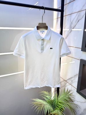 Lacost  White Polo Premium Collar Neck T-shirt F3620-WH