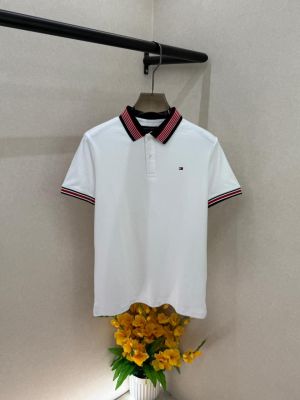 Tomm Hilfiger White Polo Premium Collar Neck T-shirt F3896-W1