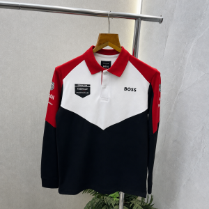 Bos X Porsch_e Edition White Full Sleeves Premium Polo Tshirt 566