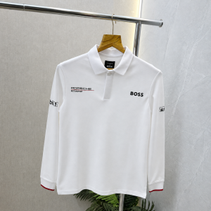 Bos X Porsch_e Edition White Full Sleeves Premium Polo Tshirt 566