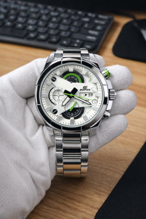 Casio Edifice 540 Silver White Dial AT339