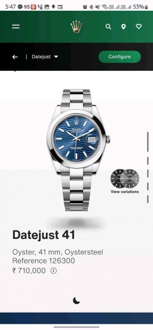 rolex_date just silver blue Motif F194