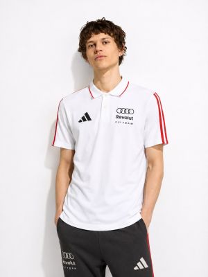 Adida x BMW White Premium Cotton Pique fabric Polo Tshirt with Front Design and Emboss Logo 4447