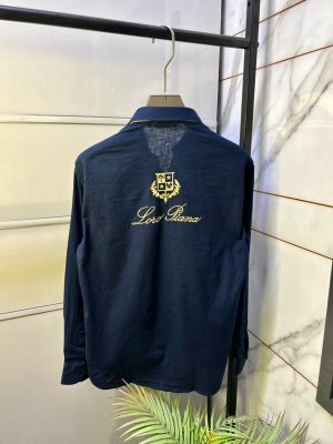 Loro Piana Navy Linen Back Printed Premium Shirt With Brand Box Packing F3963-NY