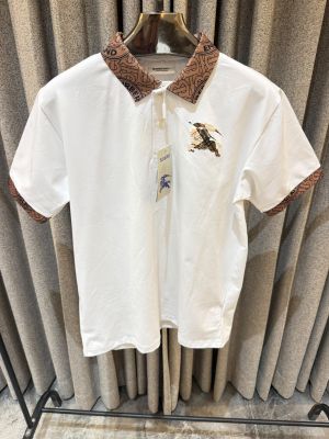 BURBERY PREMIUM WHITE IMPORTED COLLAR POLO