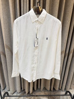 RL POLO WHITE PREMIUM LINEN SHIRT