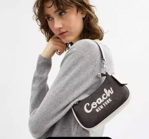 Teri Singature Canvas Shoulder Bag With Box Dustbag SlingBelt 6156