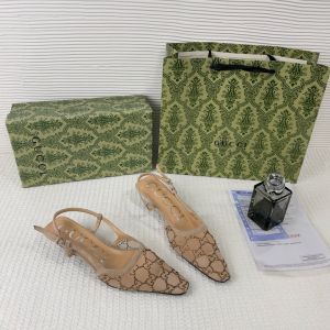 Guccci GG Mesh Slingback Pumps With Crystals With OG Box & Carry Ba ricot 1806