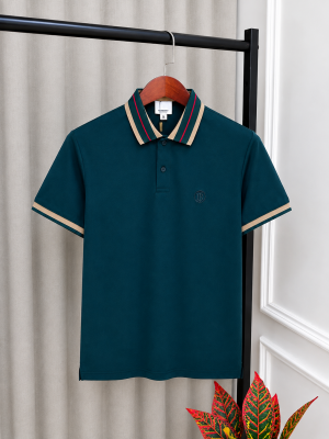 Burberr Green Imported Embroidery Logo Store Article Premium Polo T-Shirt with Carry Bag(1362)