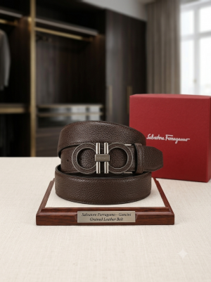 12 SF SALVATORE FERRAGAMMO BROWN PREMIUM QUALITY AUTOMATIC LICK BELT
