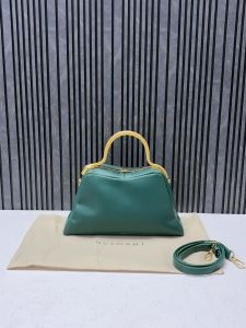Bvlgari Serpenti Top Handle Clutch Bag Green With Original Dustcover