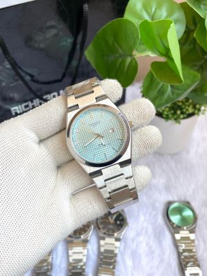 TISSSOT PRX SILVER SKYBLUE TEXTURE DIAL AT358