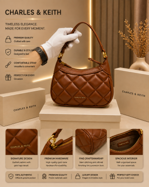 CHARLEES & KEITH BROWN  MINI ALCOTT SCARF HANDLE PREMIUM BAG WITH OG BOX