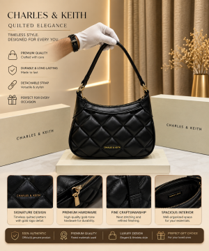 CHARLEES & KEITH BLACK MINI ALCOTT SCARF HANDLE PREMIUM BAG WITH OG BOX