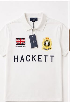 HACKET PREMIUM WHITE FRONT EMBORSSED POLO