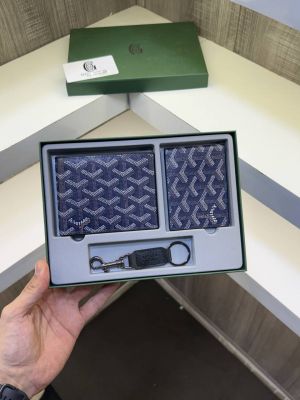 Goyar Paris Wallet and Card Holder and key chain Combo ( With Og Packing) 9280 Blue