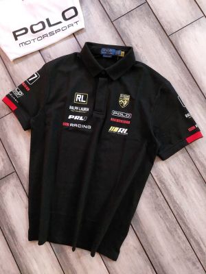 Ralp Lauren Black Polo Premium Collar Neck T-shirt F5096-BL