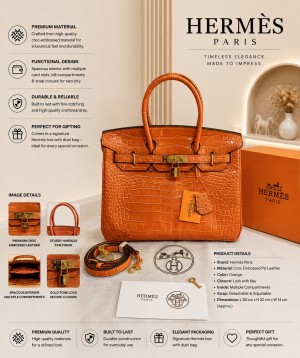 1pc Offer Herme ss Birkin 30cm Handbag with Long Strap and lock Key With dust bag