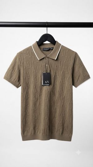 Arman_ Exchange Premium Knit Embossed Polo T-Shirt 1573