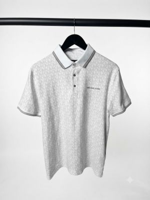 Michae- Kors White Monogram Polo T Shirt 1035
