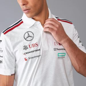 Tommy Hilfige White Premium Cotton Lycra Pique fabric Polo Tshirt with Front & Back Printed Design 4459