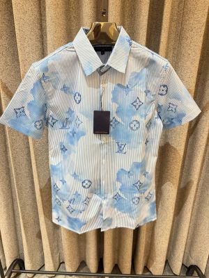 LV IMPORTED PREMIUM SKY WHITE HALF SLEEVES SHIRT