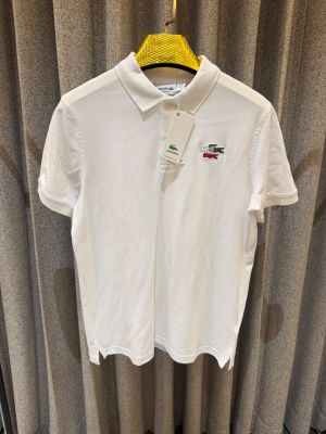 LACOSTTE WHITE PREMIUM EMBORSSED POLO