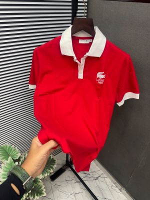 SALE LAACOSTE RED Imported Fabric Current Store Article Very Premium Tshirt 497