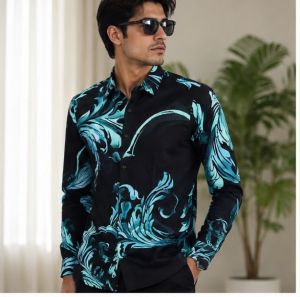 VERSACE PREMIUM BLACK PRINTED  SHIRT