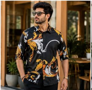  VERSACE PREMIUM BLACK PRINTED SHIRT