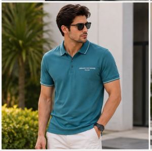  AX ARMAN EXCHANGE SEA BLUE PREMIUM POLO
