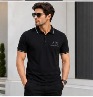  AX ARMAN EXCHANGE BLACK PREMIUM POLO