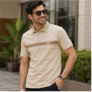  AX ARMAN EXCHANGE BEIGE PREMIUM POLO