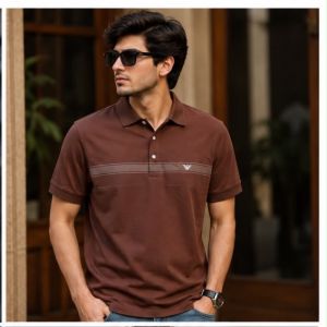  AX ARMAN EXCHANGE BROWN PREMIUM POLO