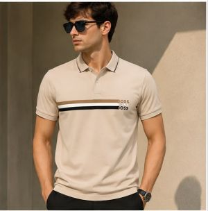 BOSS PREMIUM BEIGE STRIP IMPORTED POLO