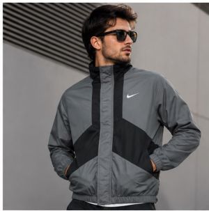 NIIKE PREMIUM  IMPORTED GREY  BLACK JACKET 